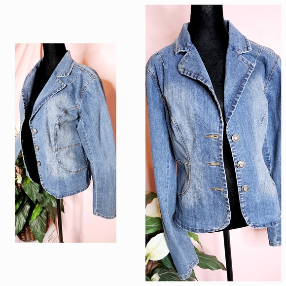 YMI Blue Jeans Jacket Bleached size XL - Picture 2 of 16
